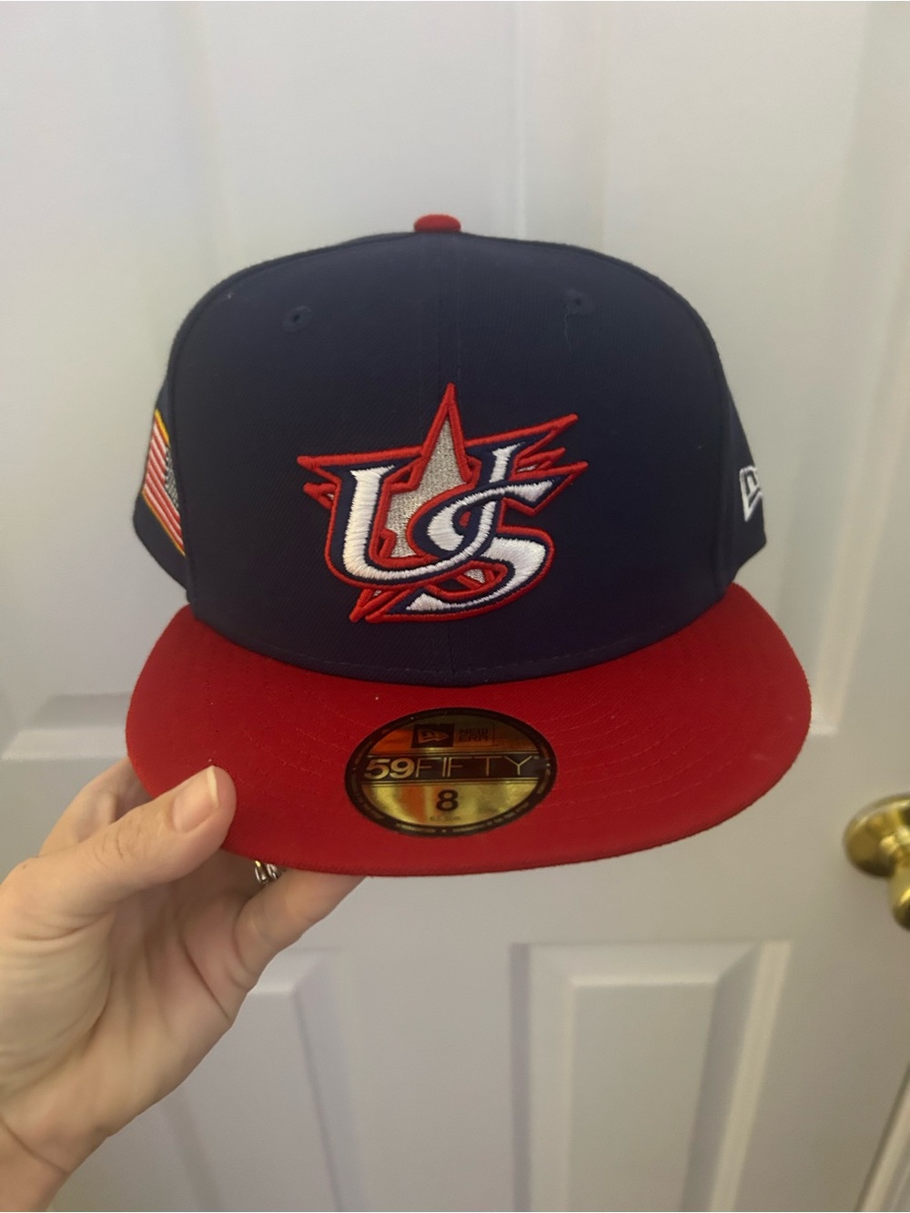 Fanatics Navy and Red US Logo Baseball Cap